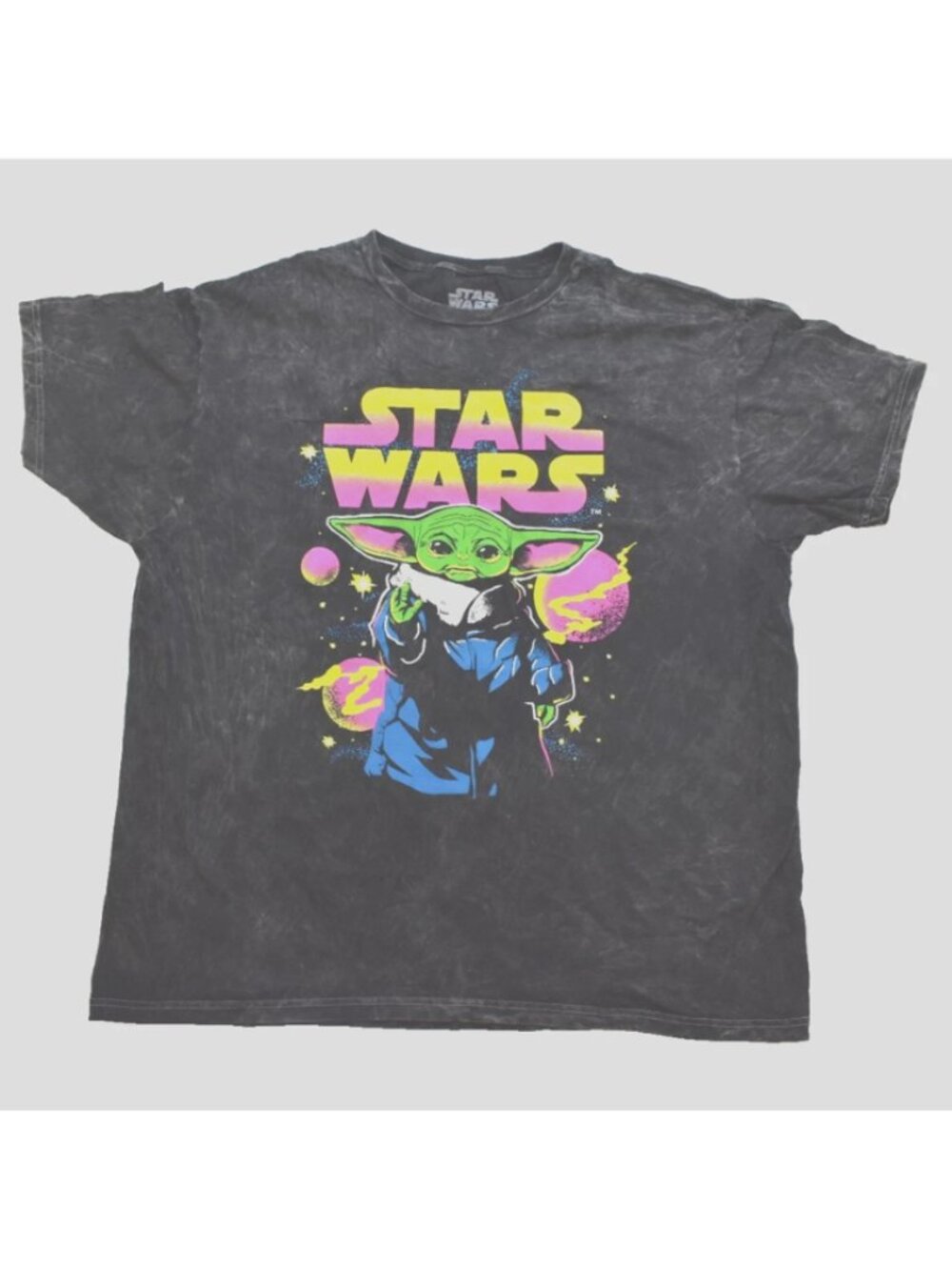 Star Wars Mandalorian Womens Grogu "The Child" Mineral Wash Shirt New M, 2XL
